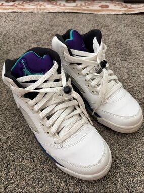 Jordan White Purple Teal Sneakers
